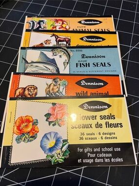 Vintage Dennison Seals Lot of 5 Incomplete Booklets